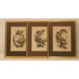 AVRIL, Jean Jaques 1744-1823 3 Chinesische Szenen nach Pillement 1771, Farbradierungen, 34 x 24,5
