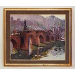 ANDERBOUHR, Paul Jean 1909 - 2006 Alte Brücke in Heidelberg mit Schloßruine Öl auf Leinwand,