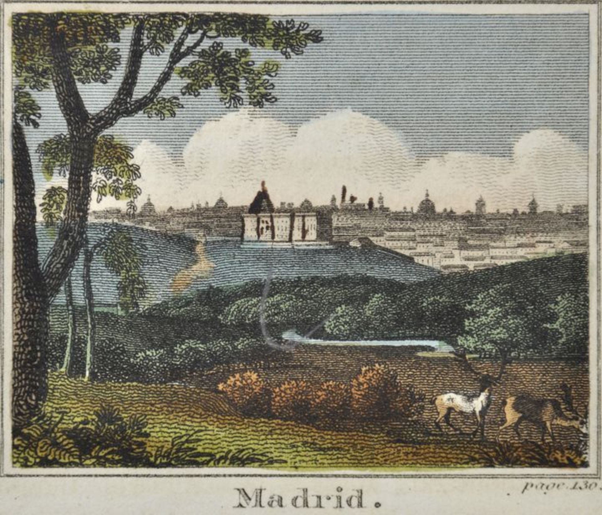Madrid. 19 Ansichten. a) "A General View of Madrid, the Capital of New Castile, and of the Kingdom