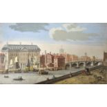 Irland. Sieben Ansichten. a) Guckkastenblatt "A Prospect of the Custom House and Essex-Bridge,