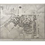 Wiesbaden. Grundiss und vier Ansichten. a) Grundriss von Wiesbaden." Lithographie von Weydner. 12,