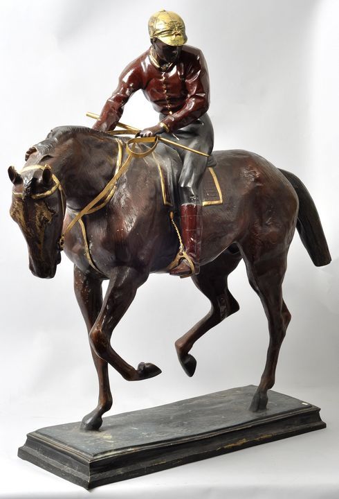 Bonheur, Isidore Jules. 1827-1901 Große Bronze Jockey auf Rennpferd (Le Grand Jokey) . Bronze, - Image 3 of 5
