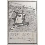 Heidelberger Schloss. Sieben Ansichten u. Plan. a) "Schloss Heidelberg". - "Broken Tower,