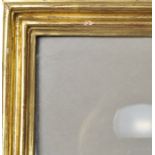 Rahmen, Berliner Leiste, 20. Jh. 25 mm Holz-Profilleiste, vergoldet, verglast. 51,5 x 61,5 cm (