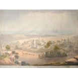 Kairo. "The Pyramids at Cairo". Kolorierte Aquatintaradierung nach Henry Salt 1809. Aus: Henry Salt,