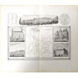 Aachen. Grundriss u. Ansichten. "Aachen". Stahlstich um 1880. Ca. 27,5 x 35 cm (Pl), 36,5 x 42,5