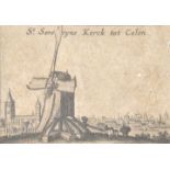 Ansicht von St. Severin in Köln, 1. H. 17. Jh. Radierung/ Kupferstich, holländisch, vermutl.