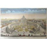 Rom "La Vue de St.Pierre de Rome", koloriert. Bl.: 32,8 x 44,2 cm, min. Einrisse, rechte Ecke 3x3 cm