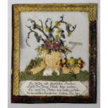 Freundschaftskarte/ Kunstbillett, Wien, Joseph Endletsberger, um 1825 Miniaturbild drei Körbe mit