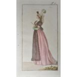 Mode des 18./19. Jahrhunderts. 24 Darstellungen. Kolorierte Kupfertafeln, 1795-1801 u. o. J. Meist