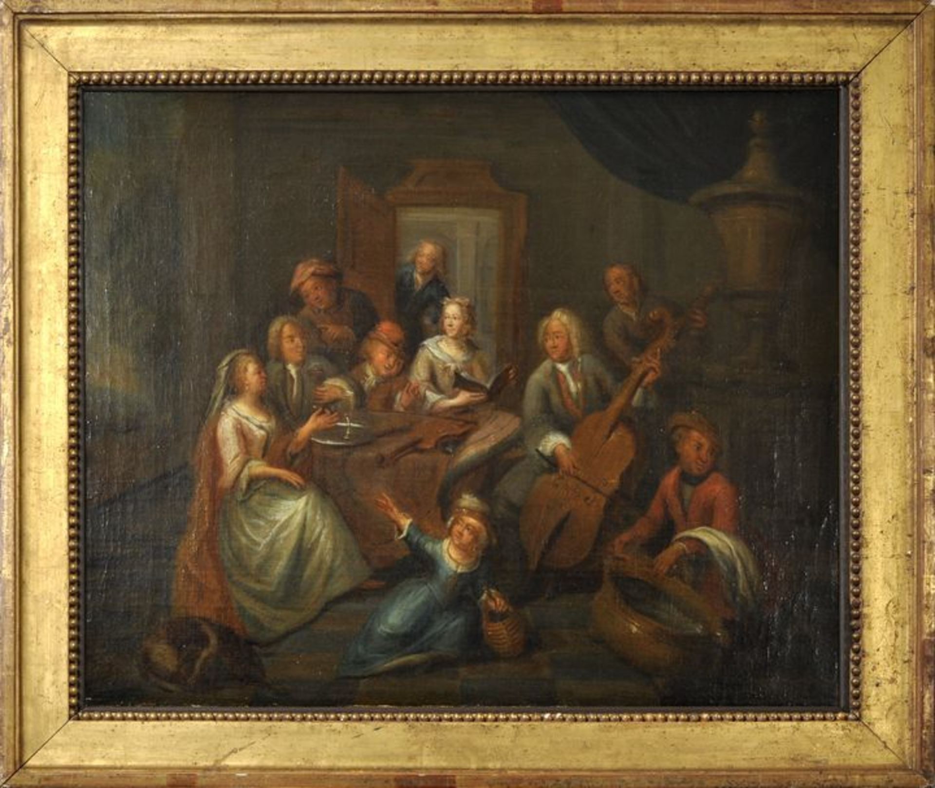 Blommaerdt, Maximilian. Tätig um 1700 Antwerpen, zugeschr. Musikalische Gesellschaft. Öl auf - Bild 2 aus 3