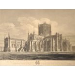 England. Drei große Kathedralansichten. "Cathedral Church of Worcester" / "Cathedral Church of