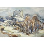 Schlegel, Hans-Werner. 1915 Mosel-2003 Dresden Winterlandschaft am Lilienstein in der Sächsischen