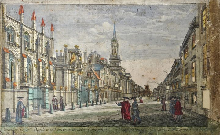 Oxford. Engelbrecht, Martin 1684-1756 "Omnium Sanctorum Basilica in Universitate urbis Oxfordiae",