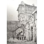 Bamberg. - Nürnberg. Drei Ansichten. a) "Ancien Palais. Bamberg". Lithographie um 1840. 41 x 27,5 cm