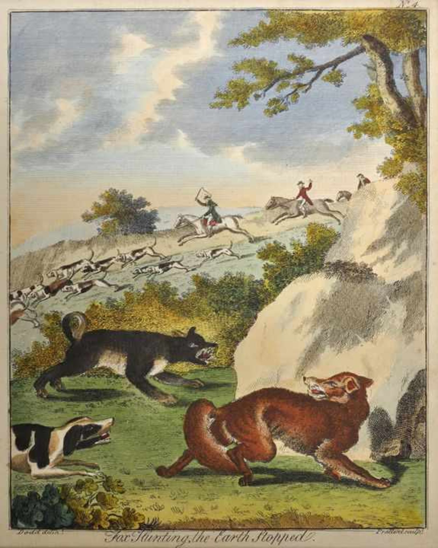 Jagdszenen. Drei Darstellungen. "Fox Hunting, the Earth Stopped." - "Otter Hunting." - "Stag - Bild 4 aus 5
