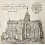 England/Wales. Zwei Kathedralansichten. a) "Ecclesiae coenobialis S. Benedicti de Hulmo in Agro