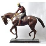 Bonheur, Isidore Jules. 1827-1901 Große Bronze Jockey auf Rennpferd (Le Grand Jokey) . Bronze,