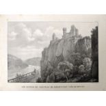 Bingen u. Umgebung. Fünf Ansichten. a) "Bingen on the Rhine." Lithographie mit Tonplatte, um 1840.