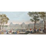 Paris "Les Promenades du Palais des Tuilleris", koloriert, Bl.: 25 x 43 cm, beschnitten,