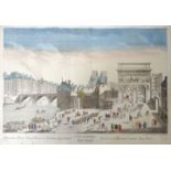 Paris "La Porte St. Bernard entrant dans Paris", koloriert, Bl.: 31,7 x 45,5 cm. Beschnitten,