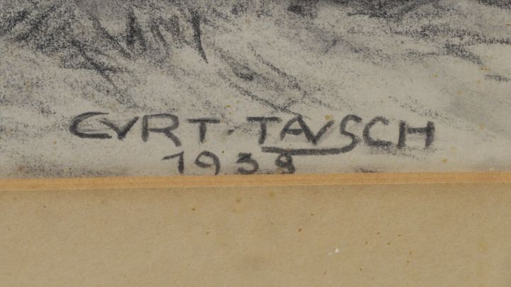 Tausch, Curt "Vollblutjährlinge", 1938. Kohlezeichnung, weiß gehöht, u. re. sign. "Curt Tausch" - Bild 3 aus 7