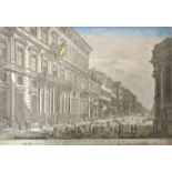 Rom "Vue de l`acadèmie Royale de Peinture à Rome", koloriert.Bl.: 28,8 x 41,6 cm, allseitig bis an