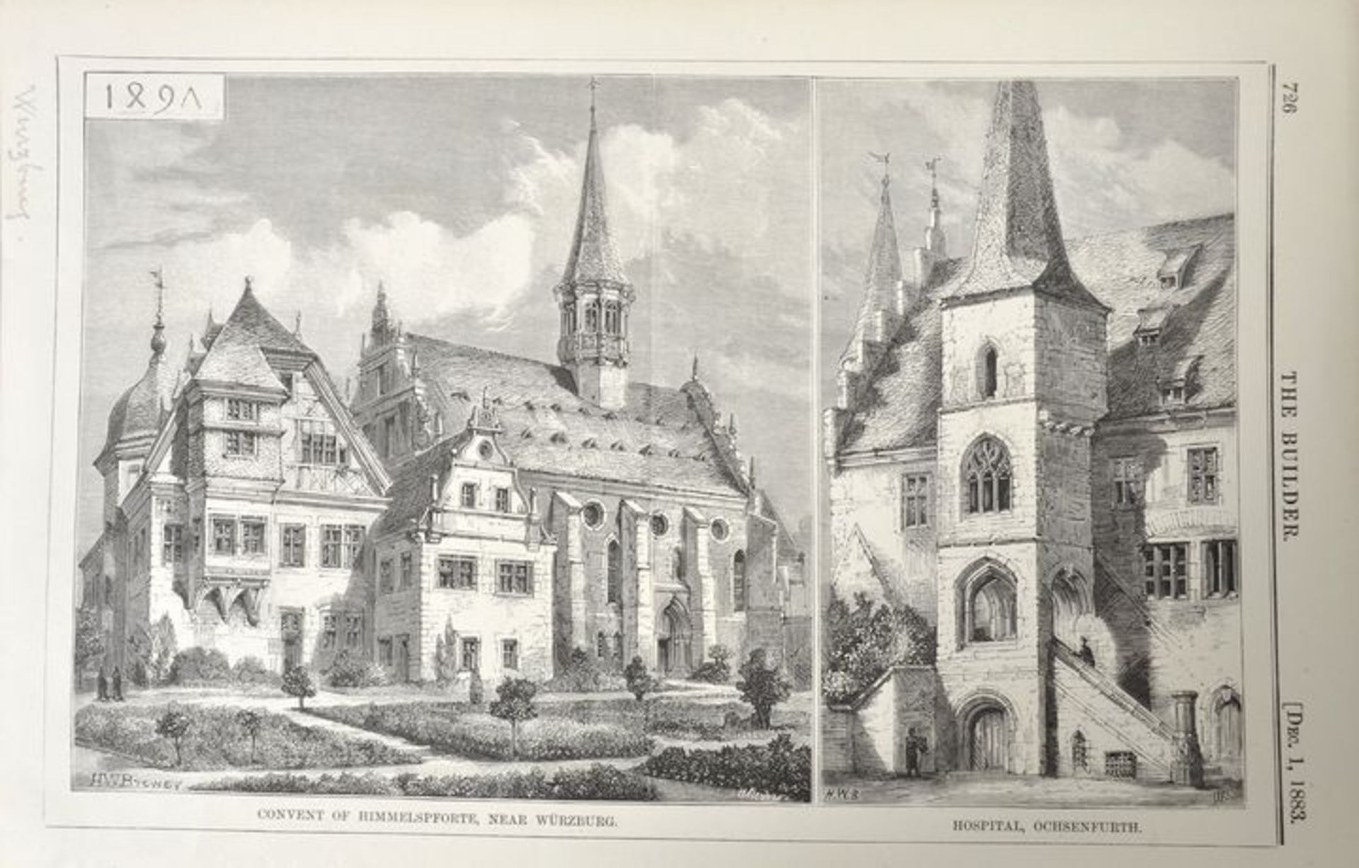 Würzburg. Konvolut von acht Ansichten. a) "Herbipolis occide(n)s Würtzpurg". Holzschnitt von - Bild 4 aus 8