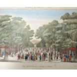 Bad Pyrmont "Erste Ansicht der Promenade vom Baad zu Pyrmont", koloriert. Bl.: 32,6 x 41 cm.