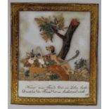 Freundschaftskarte/ Kunstbillett, Wien, Joseph Endletsberger, dat. 1823 Miniaturbild ein Hund bei