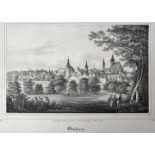 Brandenburg. Vier Ansichten. a) "Guben." Lithographie von C. W. Arldt nach A. Fischer, um 1840. 11,5