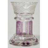 Vase, Böhmen, Werkst. Egermann (?), 1. H. 19. Jh. Farbloses Glas mit reichem Schliffdekor und