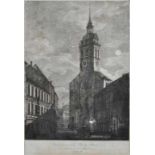 Ansichten dt. Städte, 6 Bll. gerahmt a) Quaglio, Lorenzo (1793-1869 München): "Pfarrkirche zum Hl.