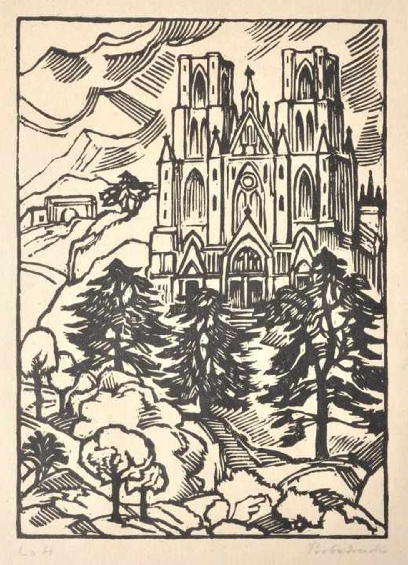 Hofmann, Ludwig von. 1861 Darmstadt - 1945 Pillnitz Acht Holzschnitte und eine Radierung. a) Sechs - Bild 4 aus 4