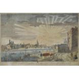 Florenz. Guckkastenblatt gerahmt "View of the common fishing Place on the Arno without St.