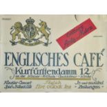 Lindenstaedt, Hans. 1874-1928 Plakat "Englisches Café Kurfürstendamm/ Eröffnung Anfg. März". Ca.