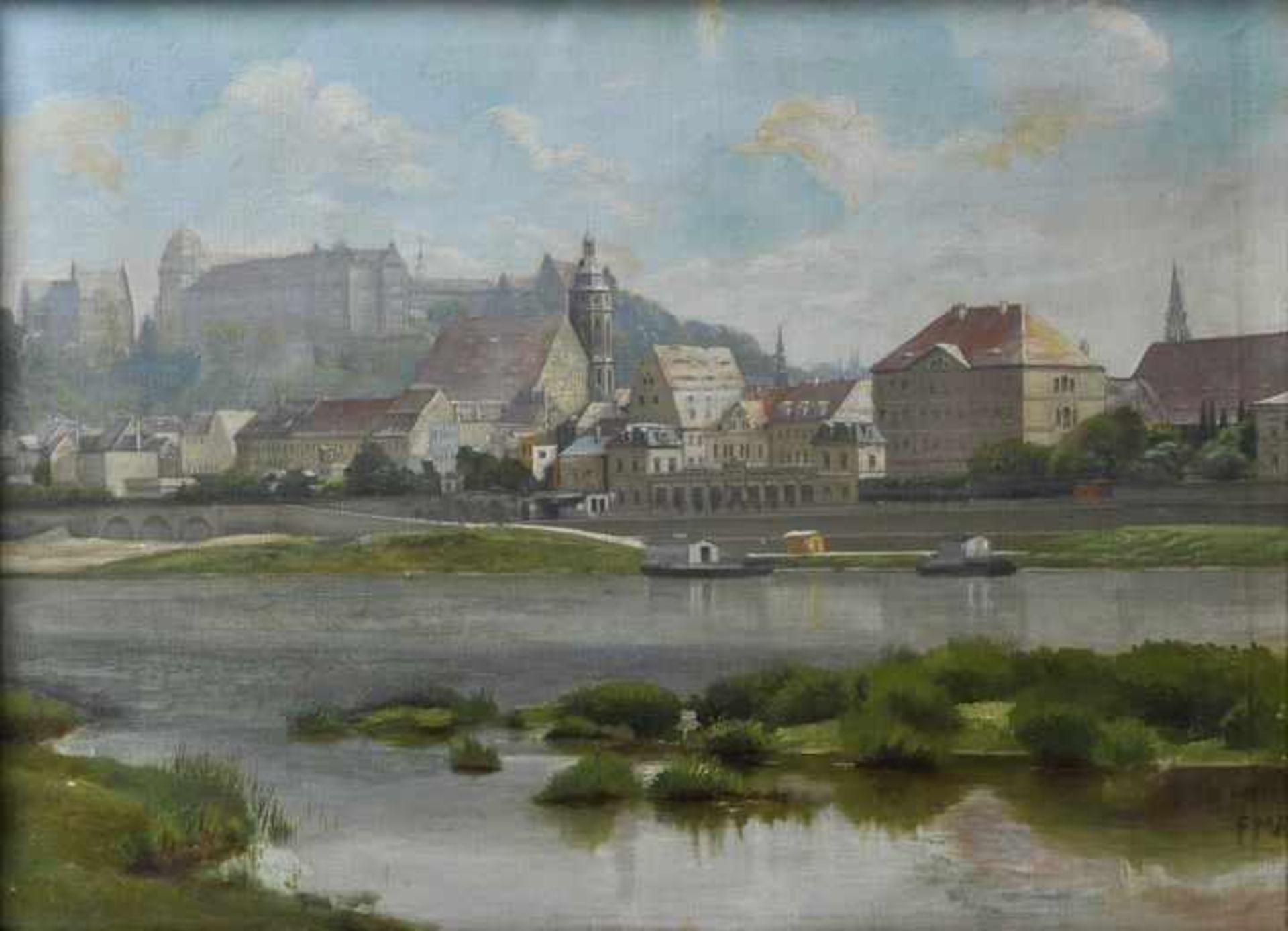 Anders, Ferdinand Max. 1873 Jänkendorf bei Niesky-1946 Dresden Ansicht von Pirna mit Festung