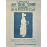 Unbekannt Plakat "XVI. internationales Lawn-Tennis-Turnier Dresden 6. Juni 1910". Siebdruck (?) in
