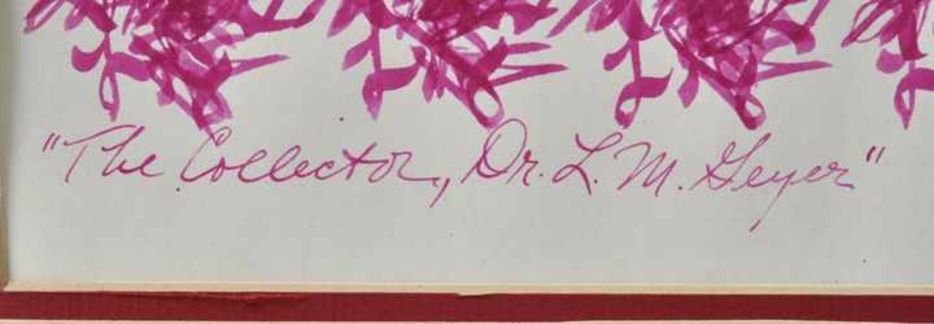 Verzyl, Kenneth H. Abstrakte Komposition. 1977. Tuschfeder in Pink, sign., dat. "5-15-77", bez. "The - Bild 3 aus 4