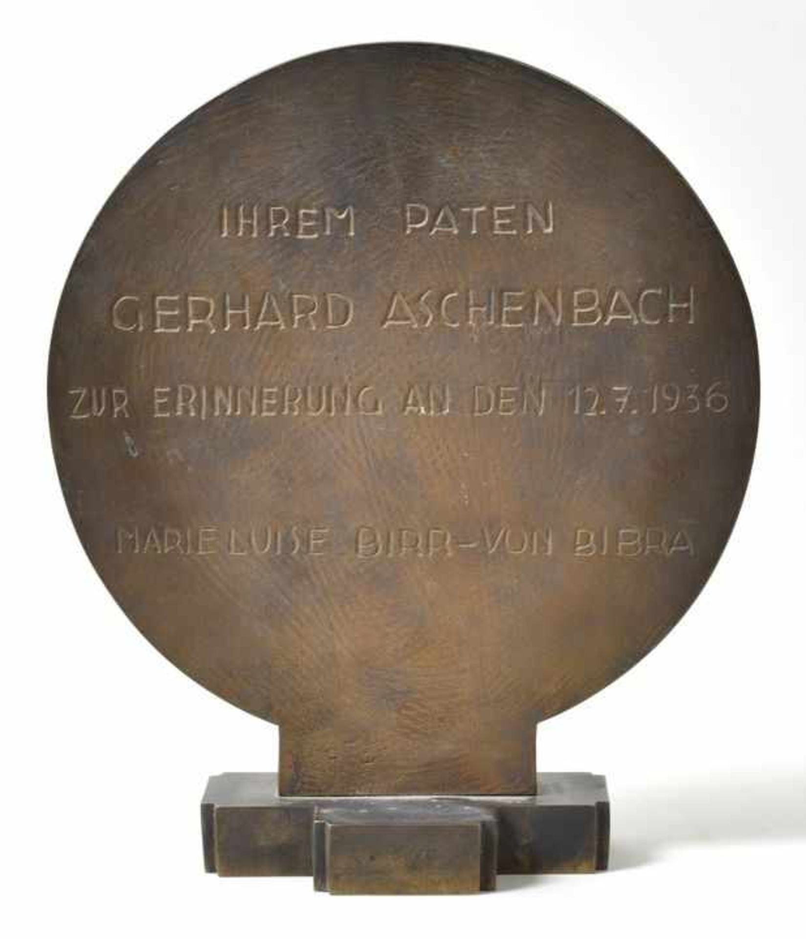 Birr, Paul. 1887-1945 (vermisst) Berlin Plakette mit Darstellung einer weiblichen Heiligen und - Bild 2 aus 2