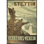 Schmidt, Carl. Plakat "Stettin Verkehrs-Verein." 1907. Farblithografie. u. re. im Stein sign.