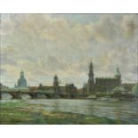Muhrmann, Ludwig. 1886 Iserlohn - 1940 Dresden Ansicht von Dresden. Öl auf Leinwand, li. u. sign.