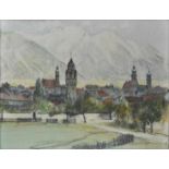 Erler, Georg. 1871 Dresden - 1951 Anring bei Bad ReichenhallAnsicht von Hall in Tirol. 1927.