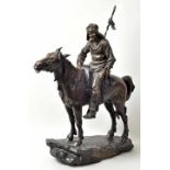 Bofill, Antoine. 1875-1939 Barcelona"Le Dernier d'une Race" (Indianer auf Pferd). Bronze, patiniert,