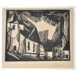 Feininger, Lyonel. New York 1871 - 1956Kirche (Zirchow?). 1918. Holzschnitt, am oberen Blattrand und