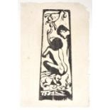 Gauguin, PaulLa Famille. Holzschnitt auf dünnem Bütten (WZ: Republ. Franc 50 F), rechte obere Ecke