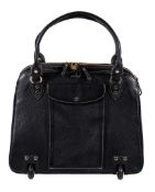 Aspinal of London, Buffalo Cabin bag, a black pebble leather and black hair calf cabin bag, with