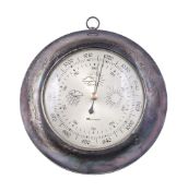 An aneroid wall barometer in an Italian silver coloured frame by Bartolini Bartolozzi & C.,