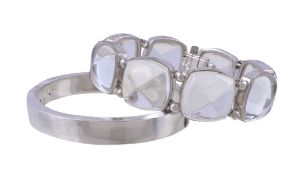 A bangle by Furla, the hinged bangle of plain polished form, stamped Furla, 6cm inner width; and a