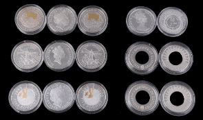 Elizabeth II, Millennium, silver proof Five-Pounds 1999-2000 (3); Channel Islands, silver proof